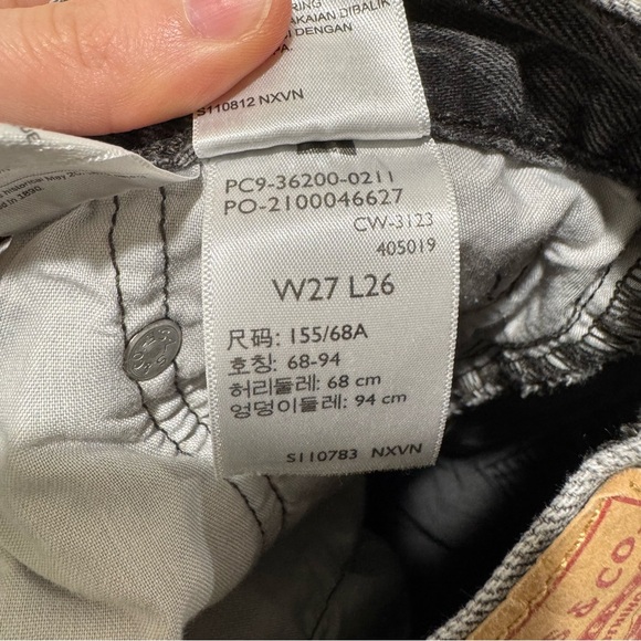 Levi’s‎ 501 Black Wash Button Fly Jeans W27 - Picture 7 of 8